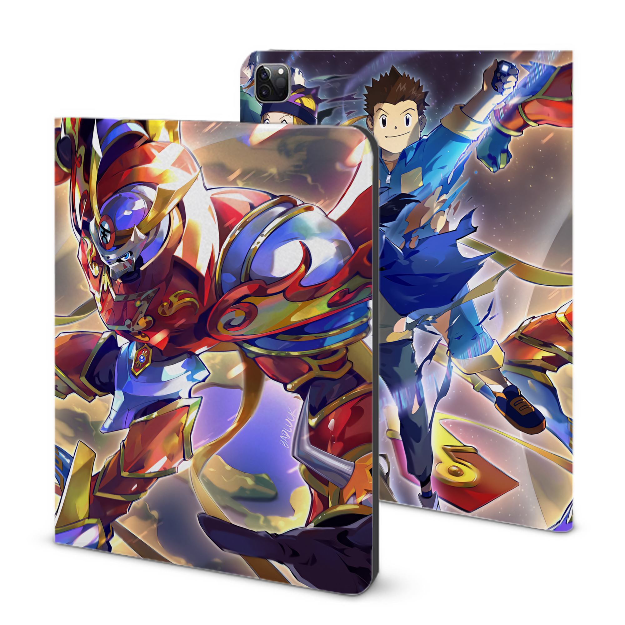 （画像用） Digimon デジタルモンスター/デジモン IPad ケース ブック型 PUレザー TPU 耐衝撃 軽量 薄型 ペン収納なし 全面保護 IPad 各モデル対応